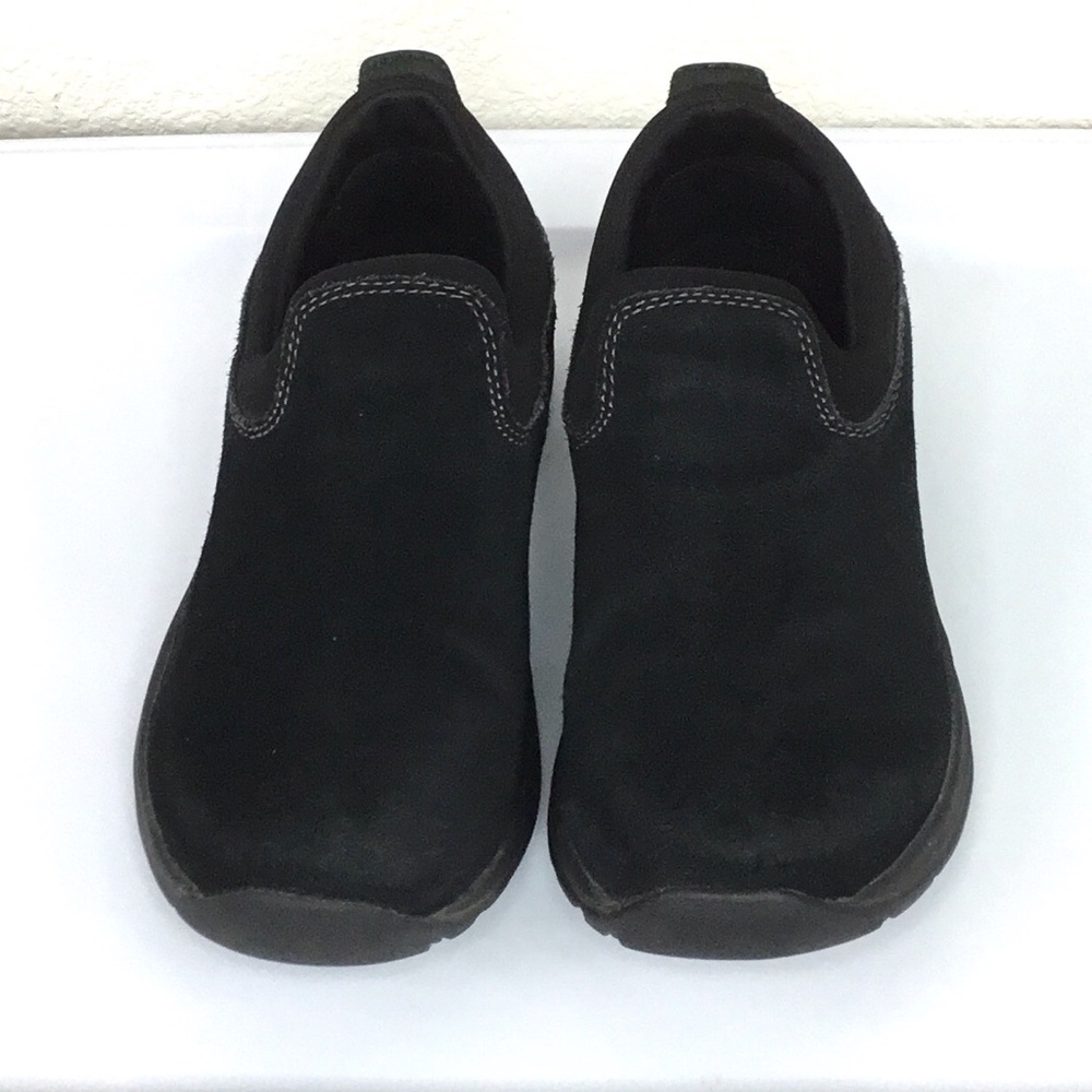 Land’s End Black Suede Moc Shoes Sneakers Sz 7 1/2
